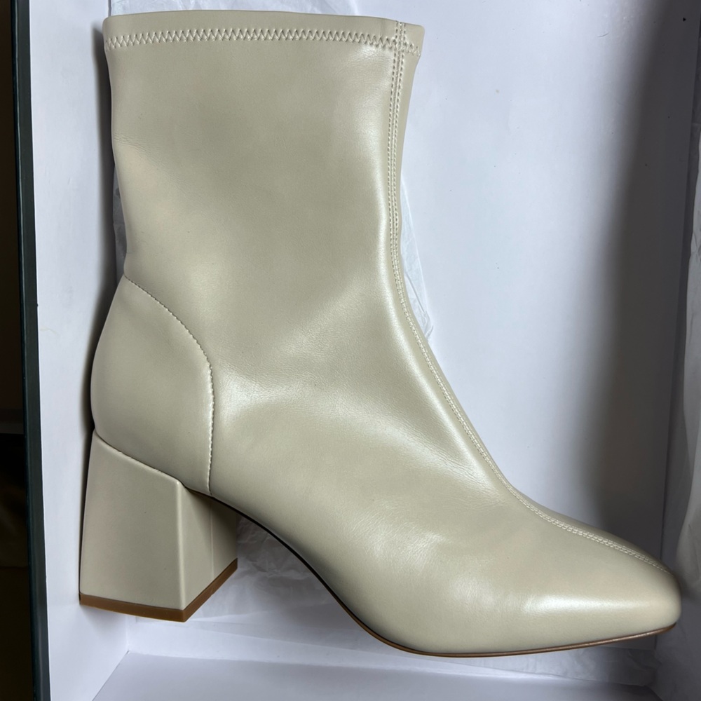 Silent D Carina Ankle Boots Ivory Oatmilk Napa Block Heel size EU 41 / US 10.5 - Picture 3 of 10